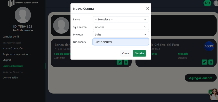 Cómo Agregar tus Cuentas Bancarias en Capital